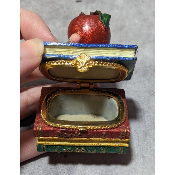 Vintage School Teacher Book Stack Trinket Box - Picture 6 of 6
